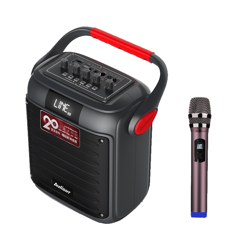 爱浪(AvliGHT) G6广场舞音响小型手提式音箱户外便携移动无线蓝牙低音炮播放器 黑灰色