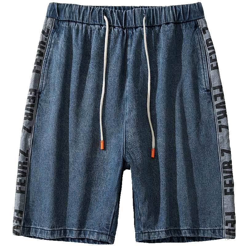 No.1dara牛仔短裤男夏季新款韩版潮流五分裤青年宽松直筒百搭中裤