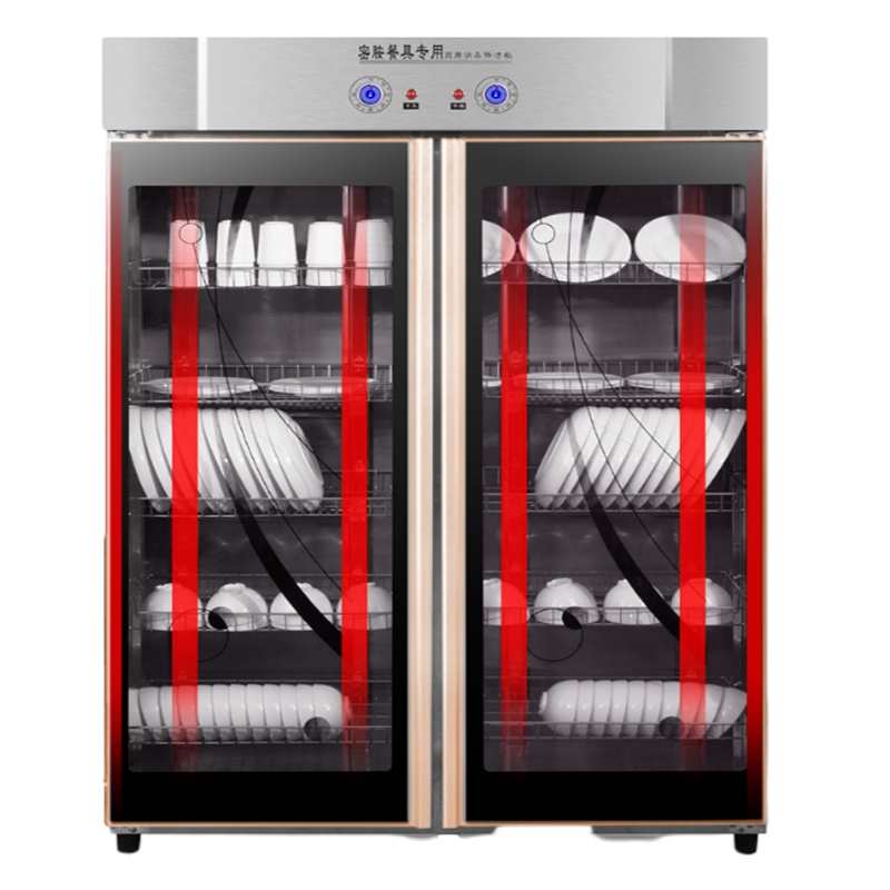凡萨帝 商用立式910L双门不锈钢大容量食堂餐具保洁柜消毒柜 SQ