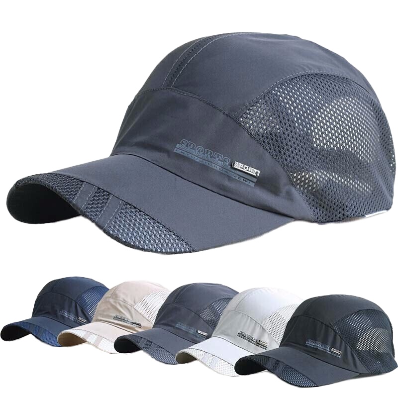 OR 男士帽子夏季韩版棒球帽户外防晒帽透气清凉时尚男女通用鸭舌帽钓鱼遮阳帽 深灰