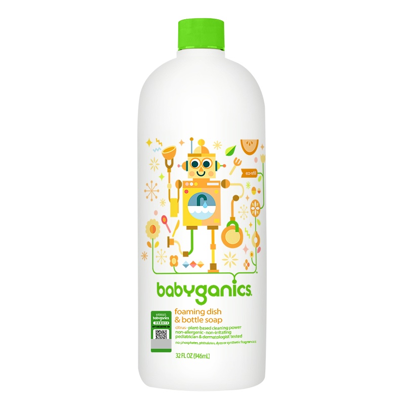 甘尼克宝贝 BabyGanics 奶瓶餐具清洁剂 补充装 柑橘香型 946ml/瓶