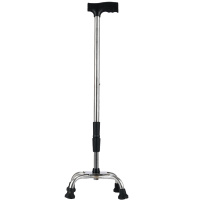 卓一生活(ZUEI) B-09 手杖 四脚伸缩 轻便防滑 不锈钢