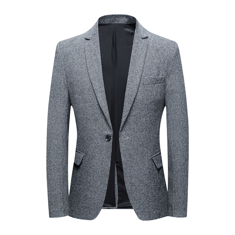 春秋季男士西服时尚中青年格子小西装春装商务正装上衣外套 SQLxf20-20