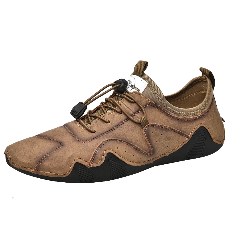 YIBULUOTUO男鞋2021秋季透气轻便防臭运动休闲豆豆皮鞋爸爸鞋