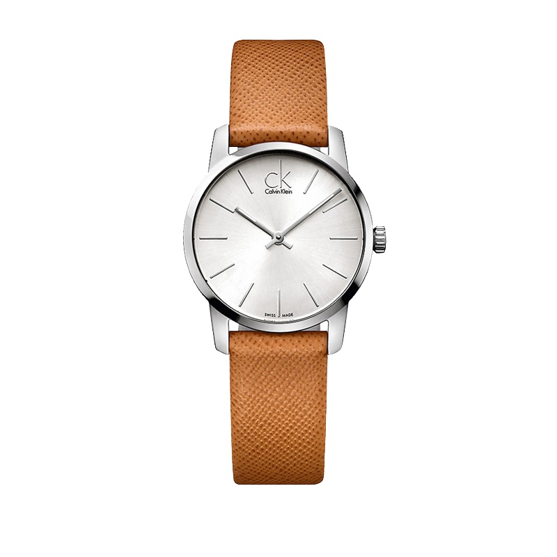 CK卡文克莱女表石英表K2G23120 橙色