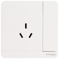 施耐德电气（Schneider Electric） 一位带开关一开三孔 86型电源插座面板10A绎尚镜瓷白