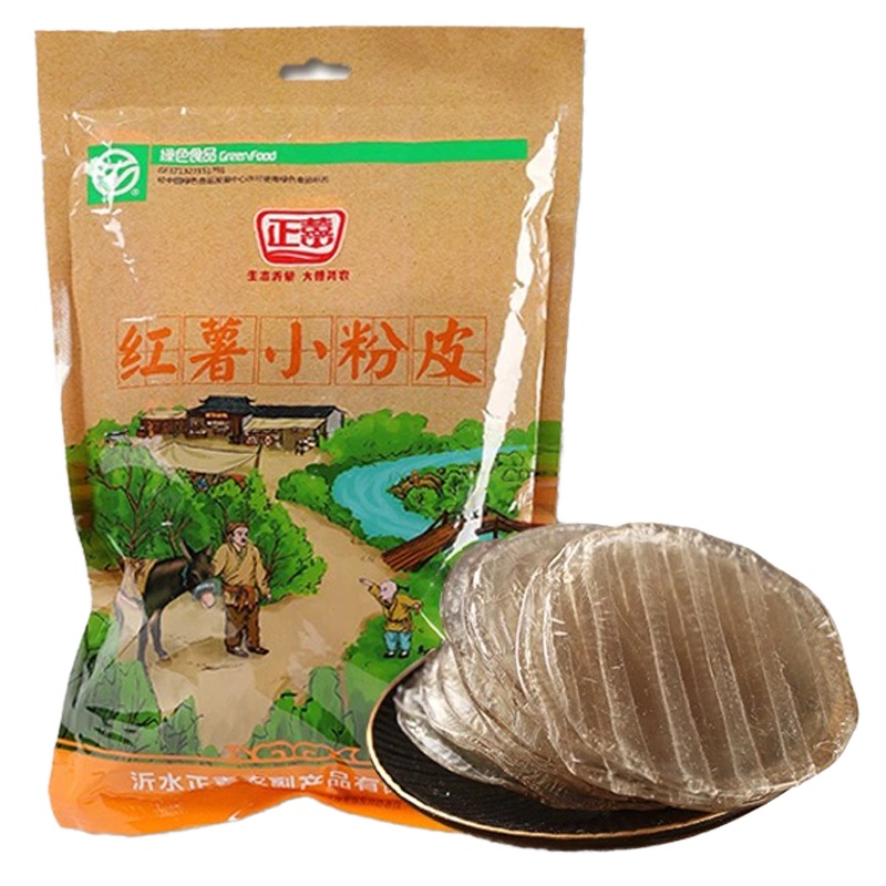 正囍红薯小粉皮地瓜红苕粉皮番薯粉酸辣粉丝500g袋装沂蒙特产 绿色食品认证品质可追溯 无食品添加剂 食用更放心