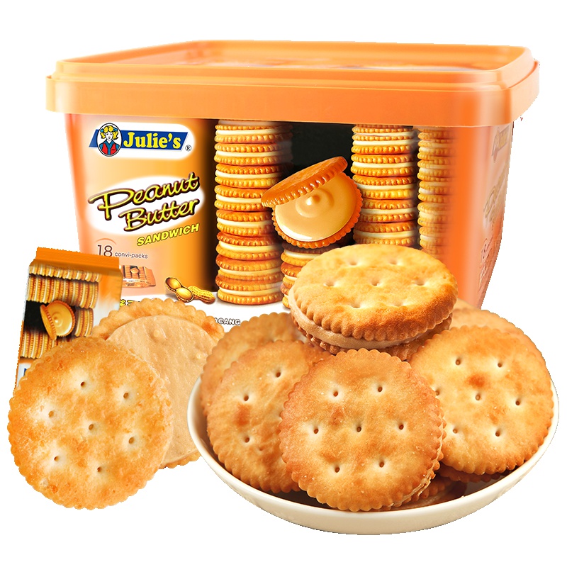 马来西亚茱蒂丝julie’s三明治花生酱夹心饼干540g盒装
