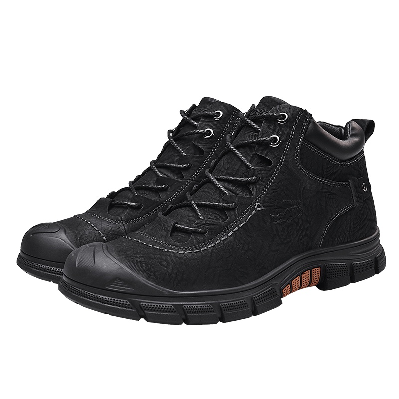 卡帝乐鳄鱼(CARTELO)男靴 时尚潮流马丁靴男士户外中高帮登山鞋英伦复古工装靴子男