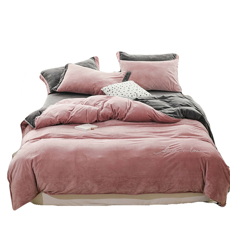 南极人(NanJiren)家纺 500T高精密色织提花四件套全棉长绒棉刺绣高档酒店床上用品