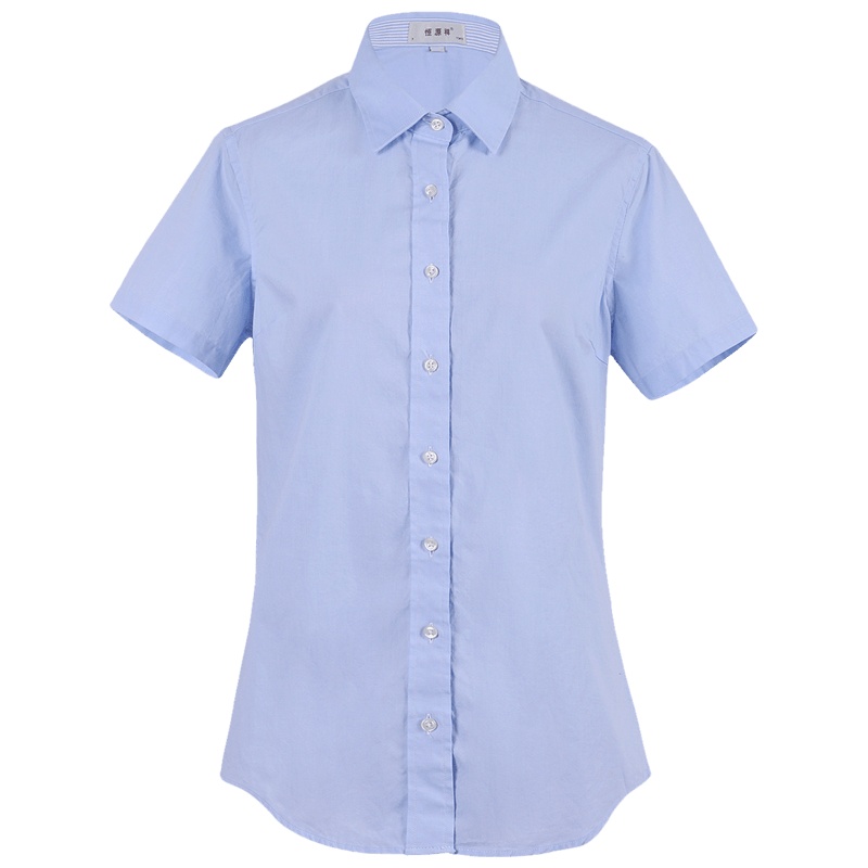 恒源祥白衬衫女短袖全棉夏季职业正装半袖衬衣纯棉百搭工装OL