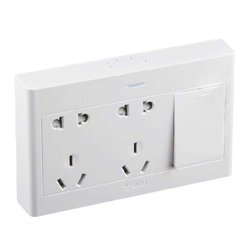 公牛 G09E636 明装一开双控开关十孔插座明装插座带开关面板 白色 单位:个