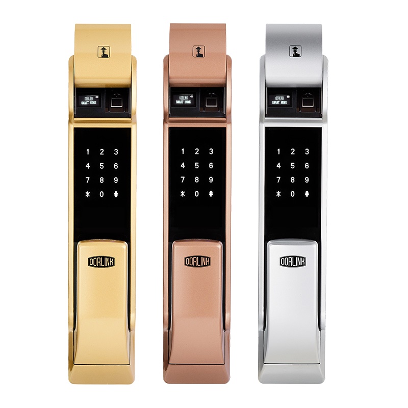 多灵指纹锁家用防盗门智能门锁电子锁指纹密码锁远程开门大门锁P8(香槟金)