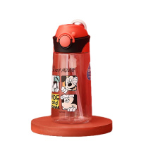 WD4435米奇红扁平鸭嘴儿童吸管杯470ml