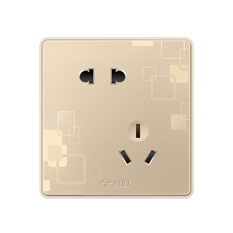 公牛(BULL) 开关插座面板 其他开关电源插座G18 玫瑰金系列 86型插座面板 五孔插座套装