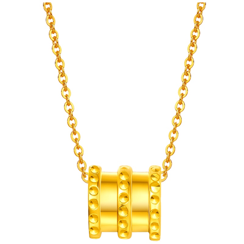 手拉手(Slaso) 黄金吊坠项链女士 黄金项链女5G黄金足金999小蛮腰项链黄金套链5G工艺 弹簧套链 定价送恋人