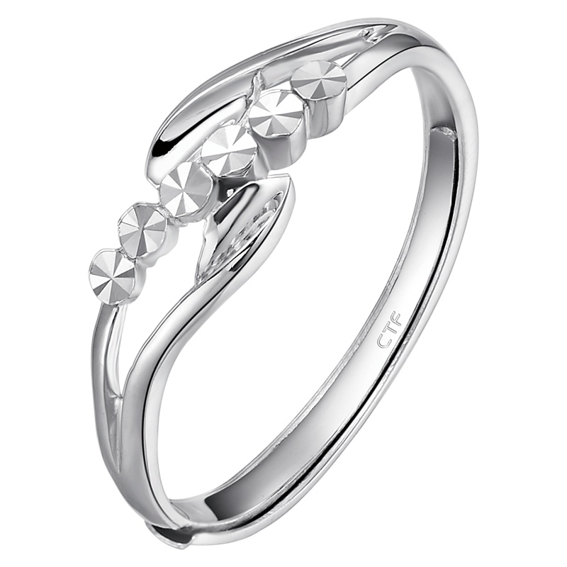 周大福珠宝首饰PT950开口铂金戒指PT150274