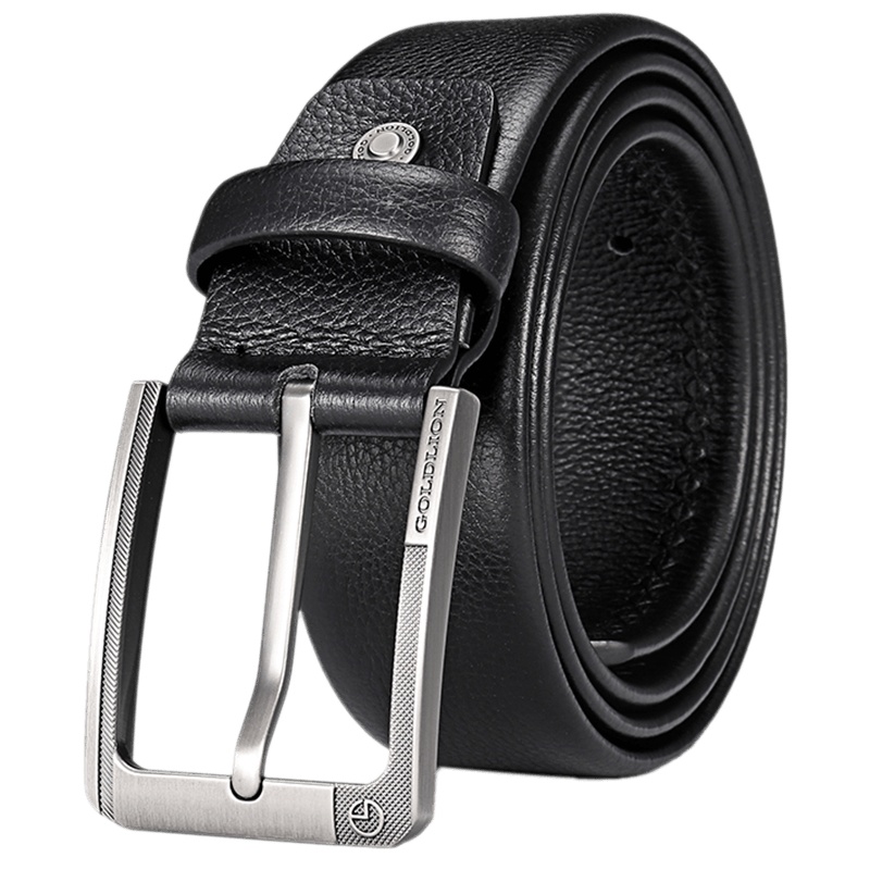 金利来(GOLDLION)商务休闲男士牛皮自动扣皮带 百搭时尚腰带男青年