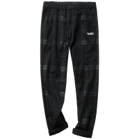 千纸鹤裤子男2019秋季新款韩版潮流纯棉格子宽松九分休闲裤70239