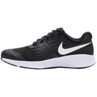 NIKE耐克男大童跑步鞋春季舒适轻便系带休闲运动鞋907254 907254-001黑+白+荧光黄 /适合脚长220mm