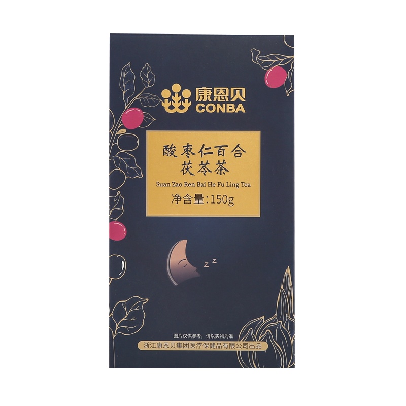 康恩贝茯苓酸枣仁茶 搭花草茶助百合膏丸睡眠夜交藤炒酸枣仁糕粉天然安神助失眠茶花草茶袋泡养生茶