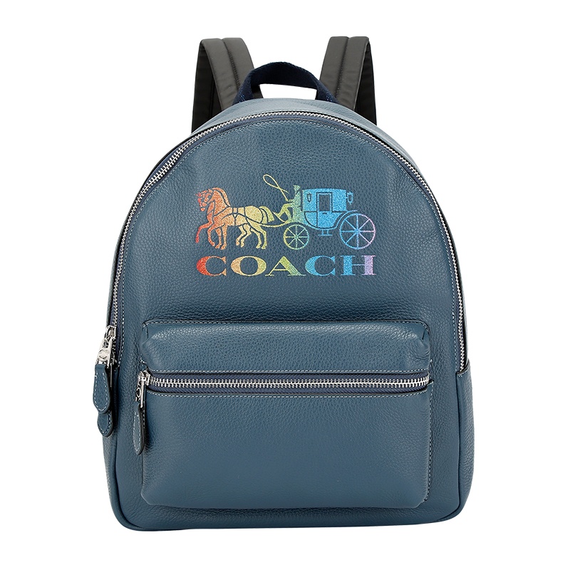 COACH 蔻驰 奢侈品 欧美时尚女士蓝色人造革双肩包 F76772 SVM64