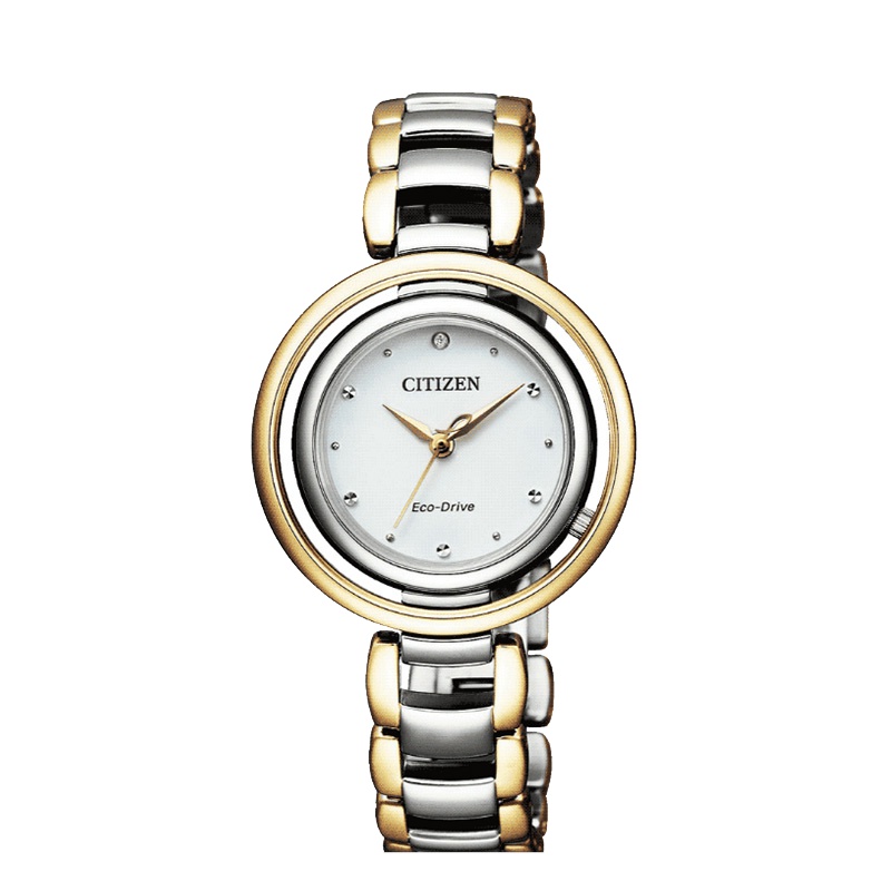 [直营]田馥甄同款CITIZEN西铁城花语风吟系列西铁城防水时尚钢带光动能女士手表女表EM0664-84A