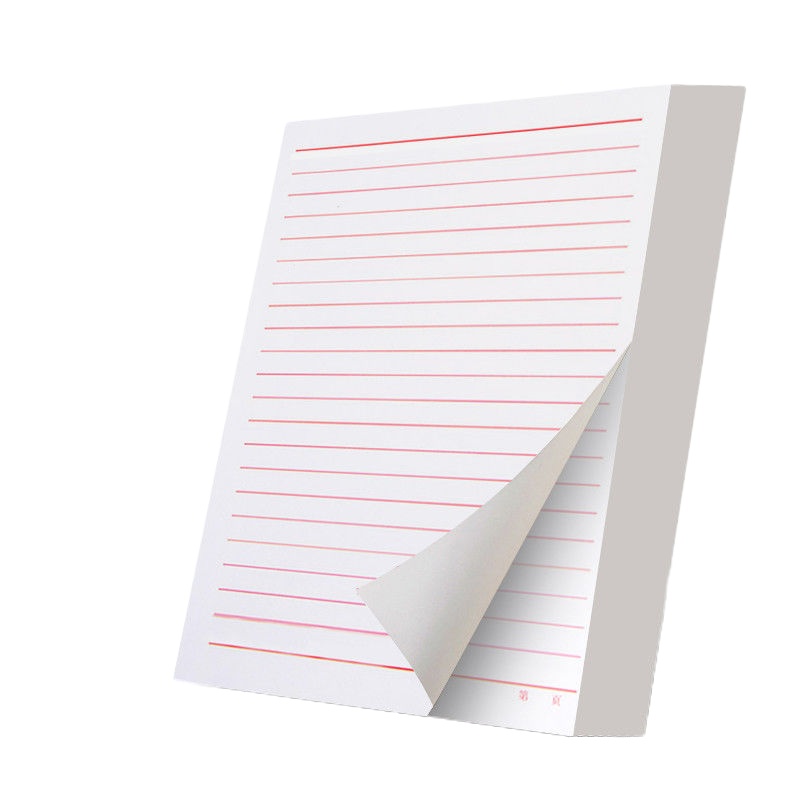 企采严选 信纸本单双线田格方格英语作业草稿纸文稿纸信纸学生用单线纸 单线1本【1本100张】