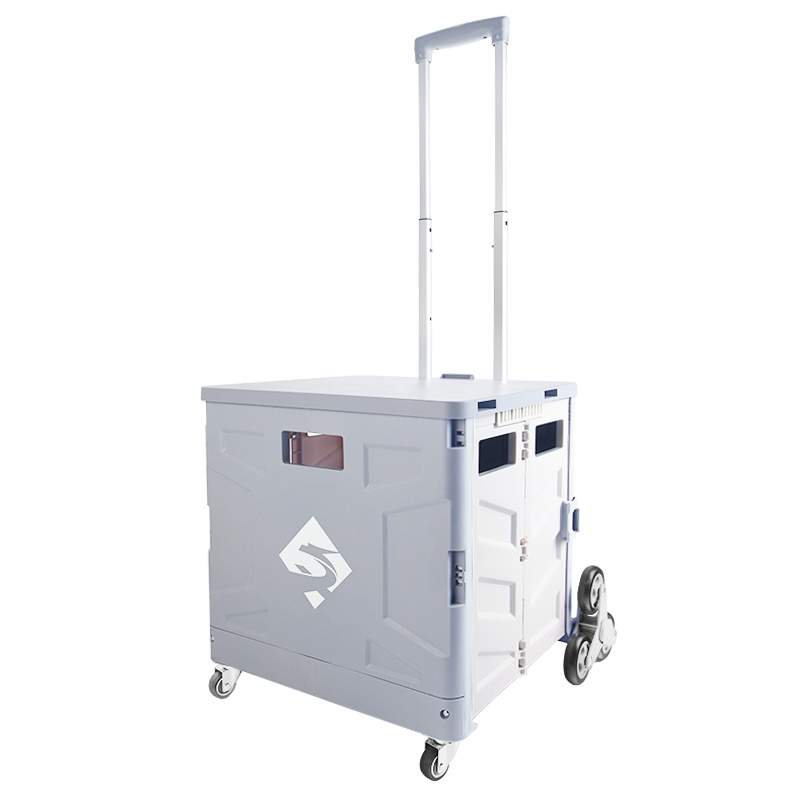 新越昌晖折叠购物车爬楼买菜车小推车手推车铝合金行李车拉杆车户外郊游摆摊手拉车小拖车 灰白色 PL035