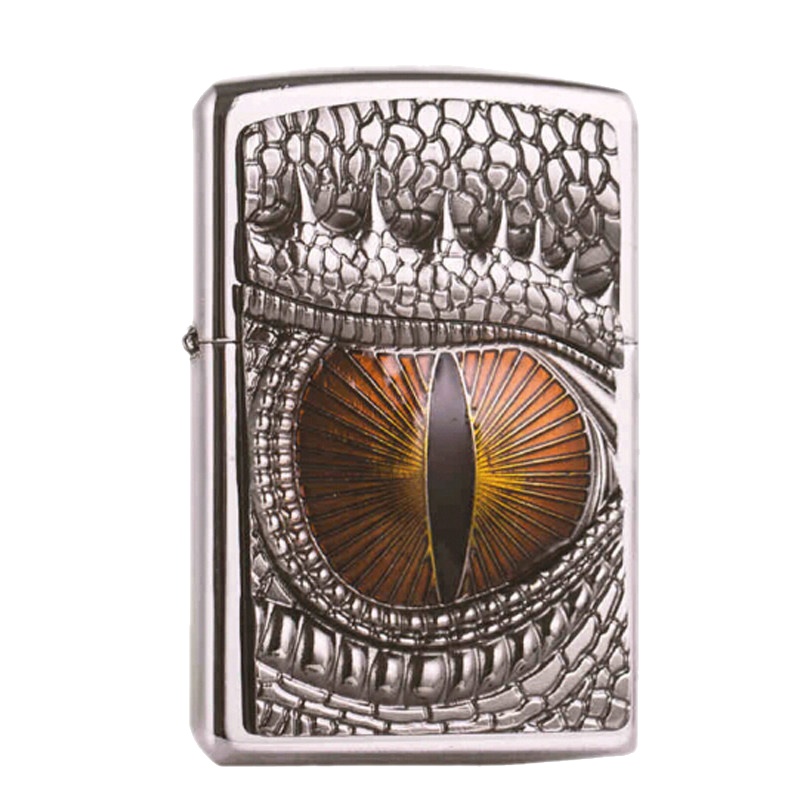 美国ZIPPO打火机 芝宝 镜面立体徽章 魔幻龙之眼 男士礼品