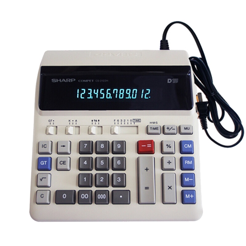 夏普(SHARP)CS-2122H财务计算器 商务办公计算器 大按键计算机 财务用品 计算机