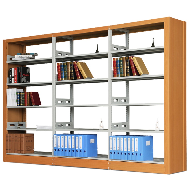 格具(GEJU)钢制转印书架学校图书馆书店书籍室阅览室单面书架资料架黄色