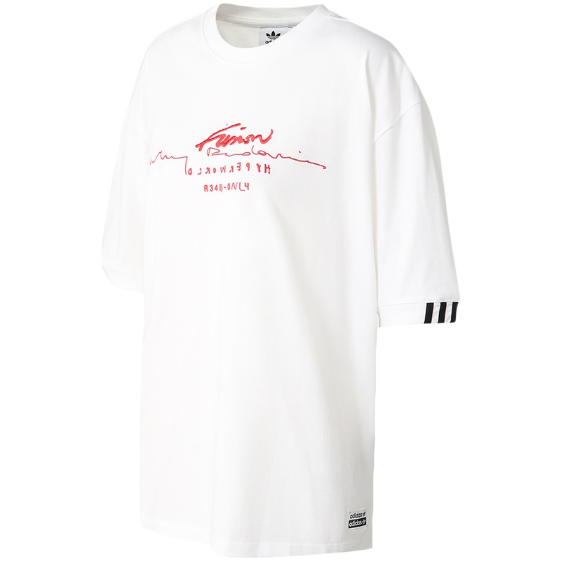 阿迪达斯三叶草女服短袖T恤OVERSIZE运动休闲服GD2976