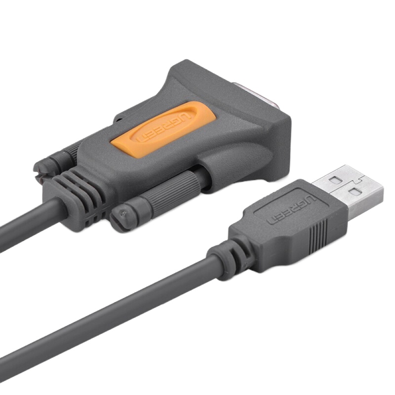 绿联USB转RS232串口转接线 DB9针公对母连接线转换器 支持考勤机收银机标签打印机com口1.5米20201