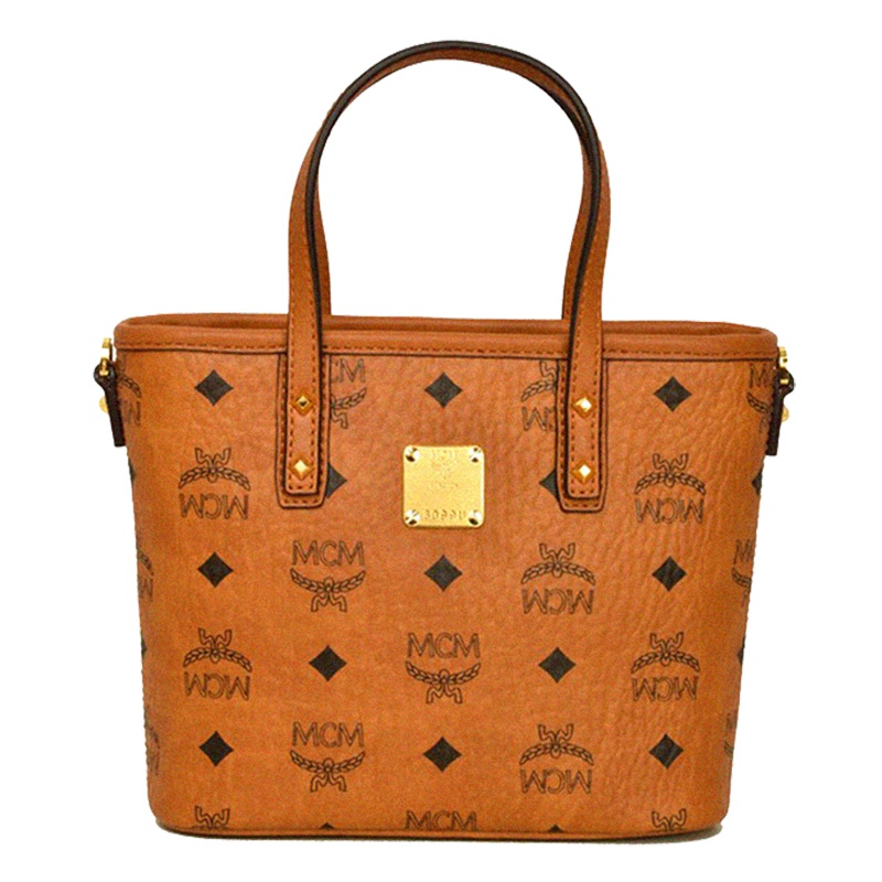 MCM 女士米色经典logo标网红款中号子母包单肩背包托特包双面两用购物袋