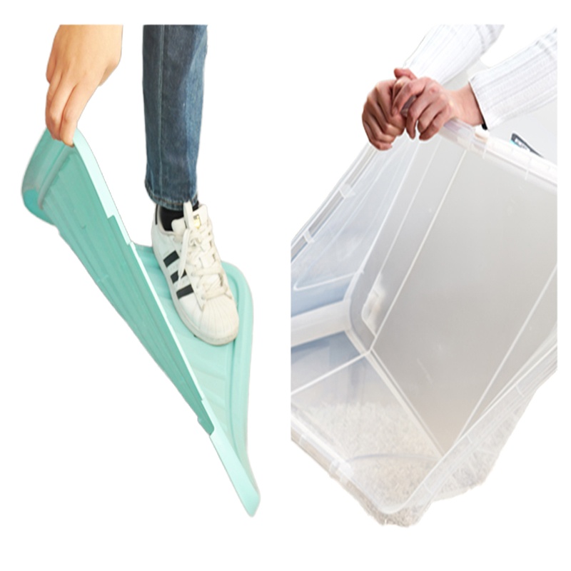 茶花28100塑料特大号衣服衣物玩具整理家用透明储物有盖筐加厚