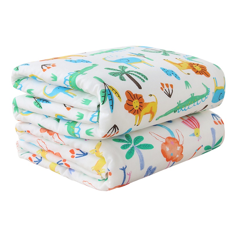 米乐鱼 宝宝春秋季纱布夹棉被幼儿童全棉面料亲肤透气四季被