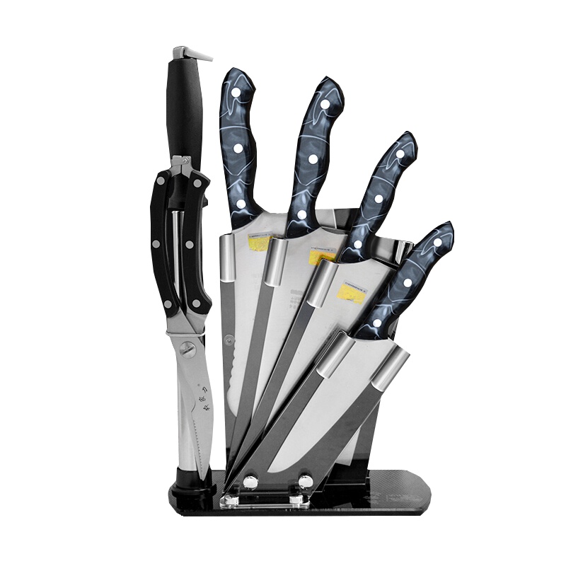 邓家刀 金色年华七件套菜刀 TD-01精品厨房刀具套装 锻打不锈钢菜刀