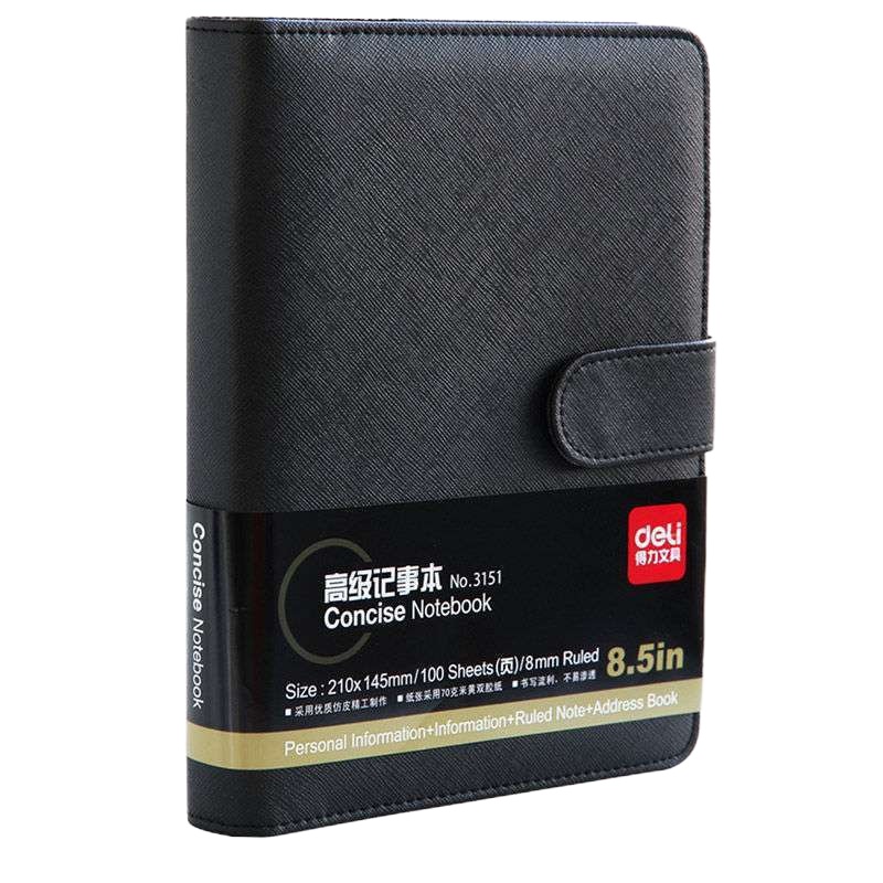 得力(deli)3151皮面活页记事本/笔记本100页颜色随机