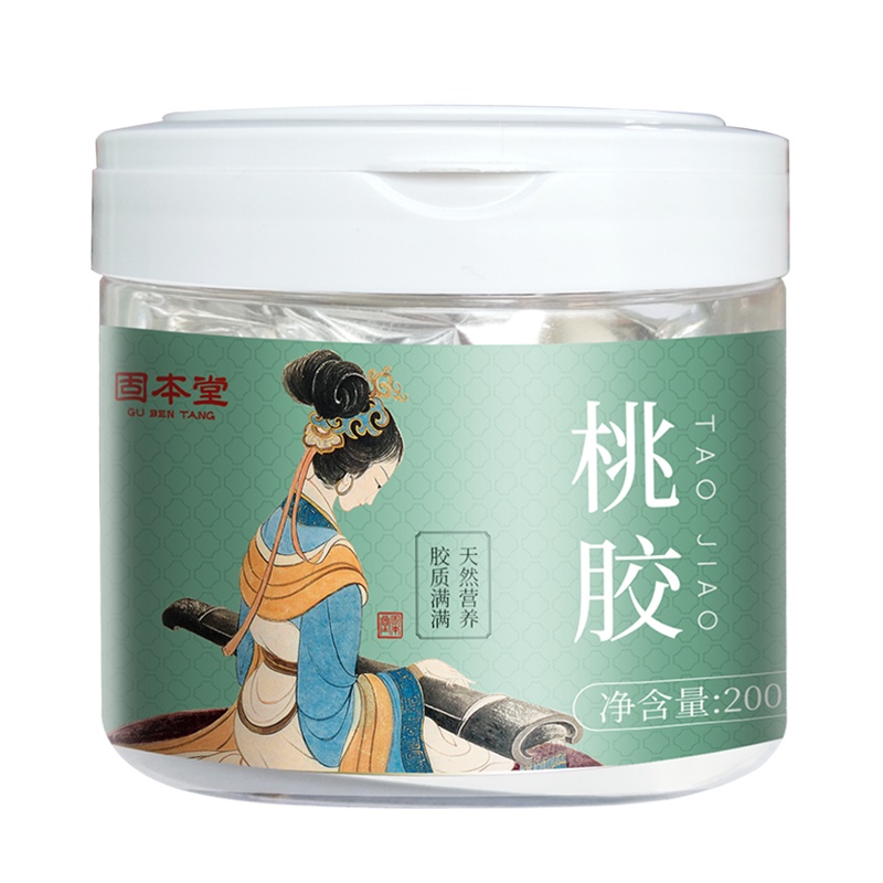 买一发二固本堂桃胶200g罐装组合装食用桃花泪可搭配雪莲子皂角米雪燕