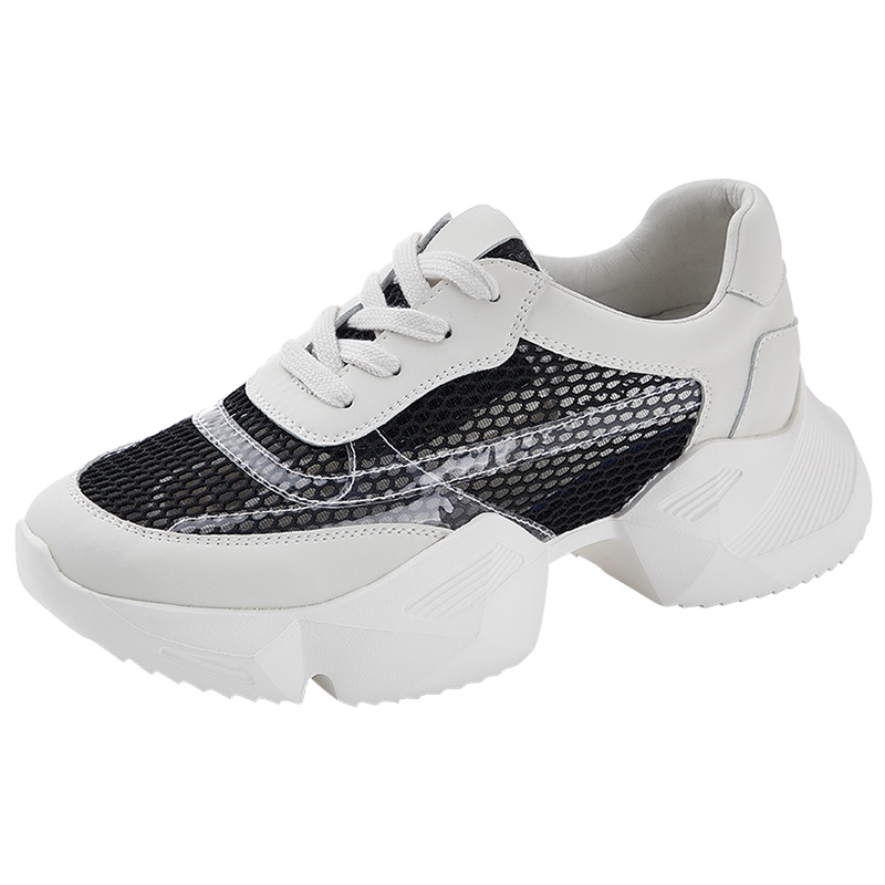 拉夏贝尔2019夏季款运动网布休闲鞋子女透气网面单鞋韩版老爹鞋潮