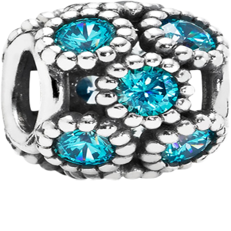 PANDORA潘多拉 镂空蓝绿色水珠 925银 女士串饰-791296MCZ