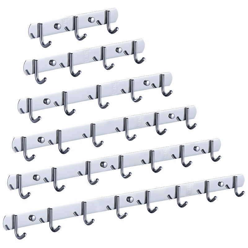 正山(Zhengshan)免打孔衣钩排钩304不锈钢挂钩衣架挂钩衣钩帽钩单钩