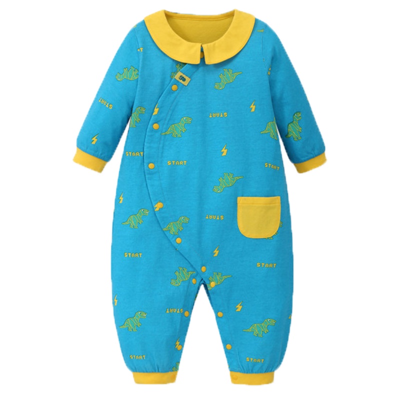 丽婴房婴儿衣服儿家居服连体衣夏装宝宝长袖纯棉睡衣哈衣2020