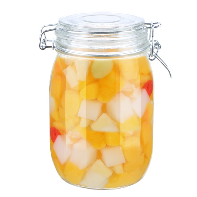 禧天龙Citylong不锈钢卡扣无铅玻璃圆形密封罐收纳罐储物罐1000ml B-8248