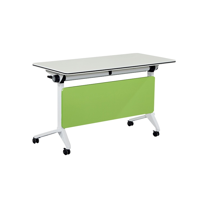 匡大 多功能办公桌可拼接可移动万向轮折叠桌会议桌翻板培训桌长条桌双人桌1400*600KDFT025-9