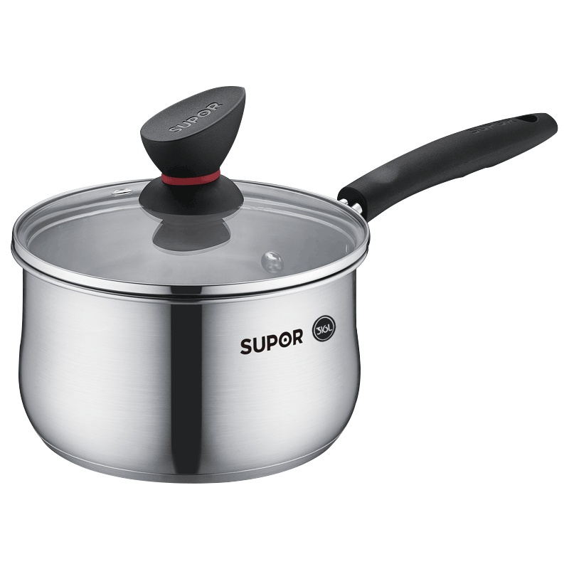 苏泊尔(SUPOR)316L不锈钢奶锅 16cm复底泡面婴儿宝宝辅食锅蒸锅电磁炉牛奶锅 ET16ZBS01送16cm蒸屉