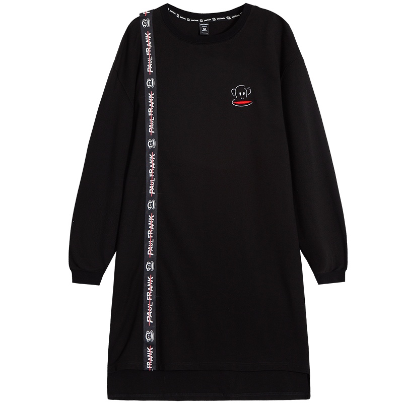 Paul Frank/大嘴猴裙子女新款初秋装长袖连衣裙收腰显瘦气质