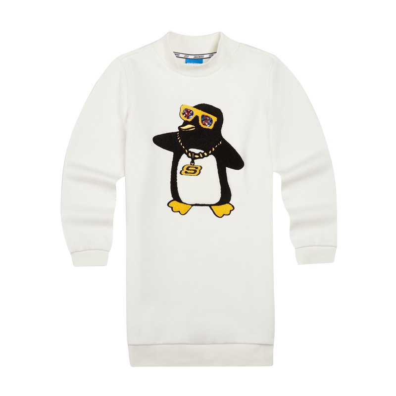 Skechers斯凯奇女童舒适保暖针织长款套头卫衣SMAGW18Z078