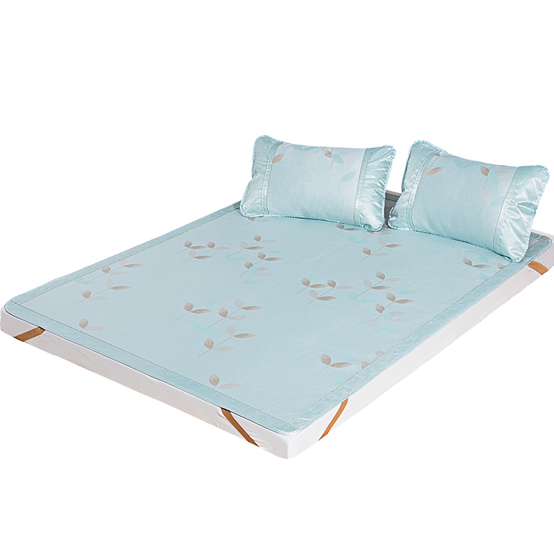 雅兰家纺夏凉席冰丝席三件套1.8米床双人折叠1.5m床空调席冰席子